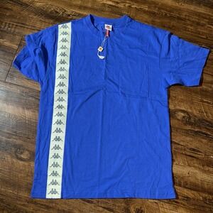 Kappa Blue Short Sleeve Pocket Tee With Striped Logo NEW Medium Men's